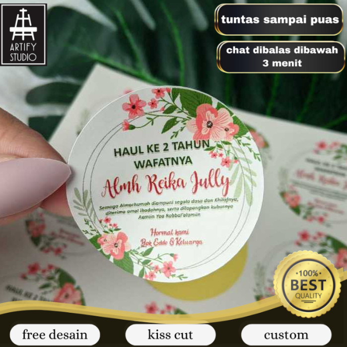 

Artify 5-8 Stiker Tahlil Haul Sticker Pengajian Mengenang Wafatnya 40 100 1000 Hari Tahlilan