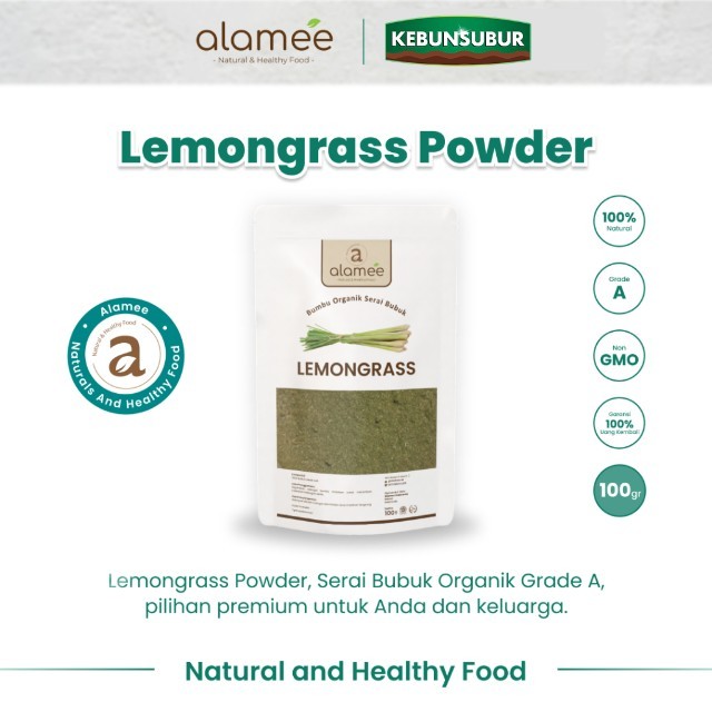 

ALAMEE Sereh Bubuk Bumbu Dapur Instan Lemongrass Powder Organik Serai Murni Asli Seasoning 100 Gram kebunsubur