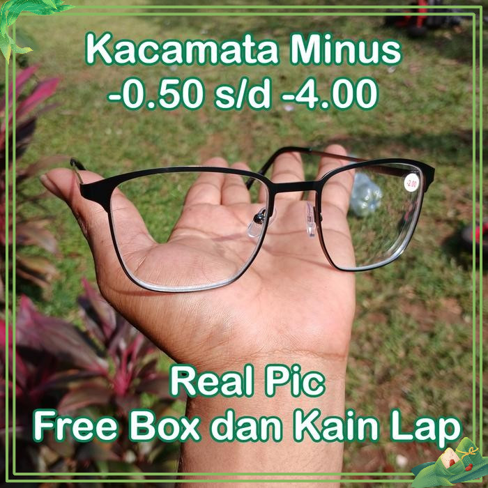 Kacamata Minus Frame Besi - Kacamata Minus Cewek Cowok - Kacamata Rabun Jauh