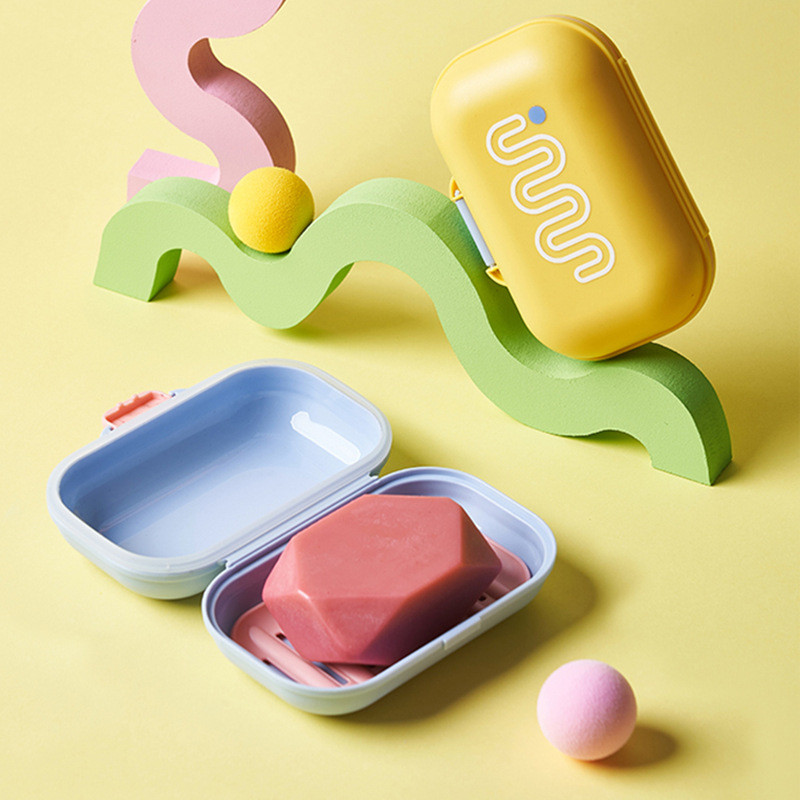 

Portable Bathroom Soap Dish With Lid Home Plastic Soap Box Keeps Soap Dry Soap Dish Travel Essentials