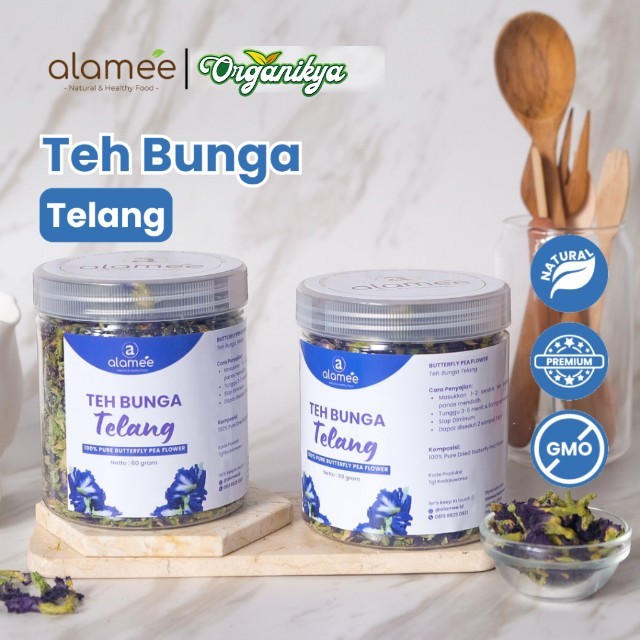 

Teh Bunga Telang Kering Butterfly Pea Tea Herbal Organik Alami 60 Gr organikya