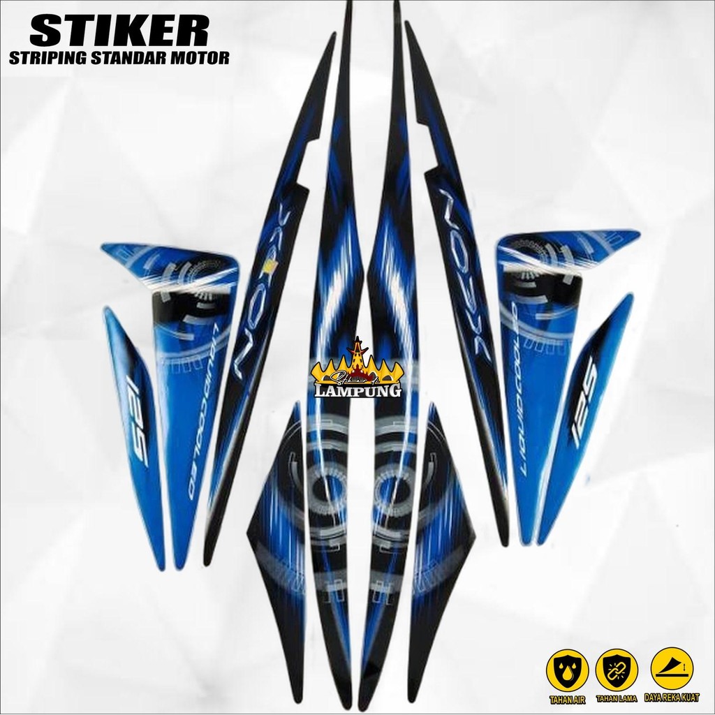STRIPING MOTOR XEON 125 2012 KARBU BIRU STANDAR FULLSET