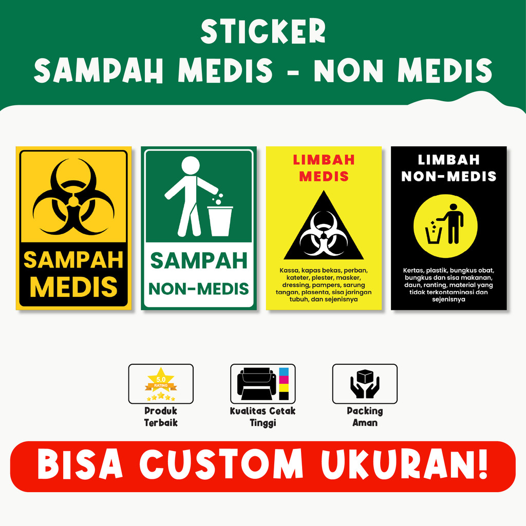 

Sticker Sampah Medis dan Non-Medis – Penanda Jenis Limbah, Material Tahan Lama, Bisa Custom Ukuran