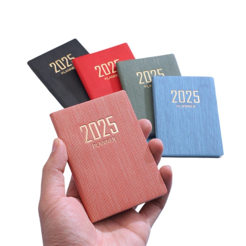 

A7 2025 Agenda Book Portable Pocket with Calendar Notebooks Diary Weekly Planner Students