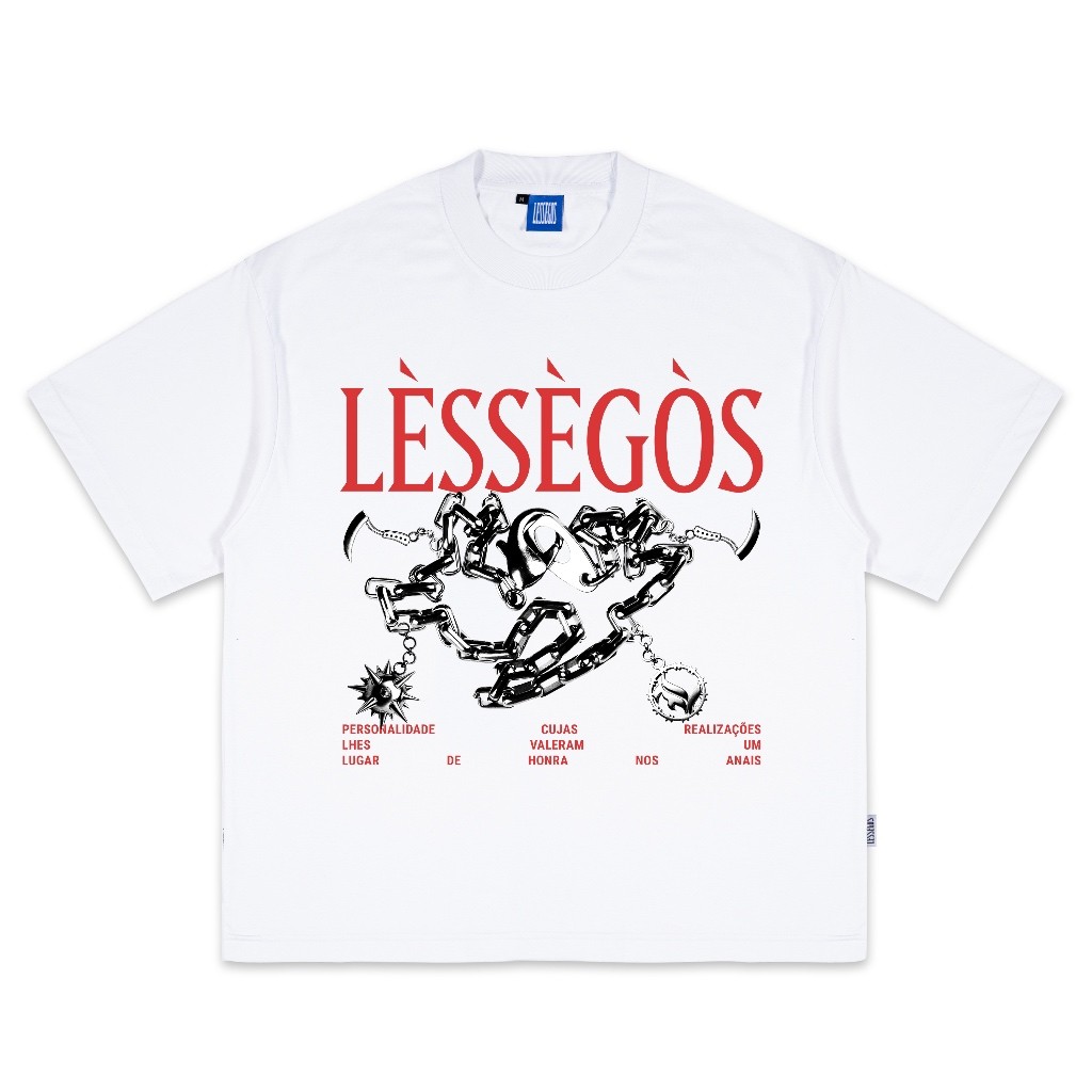 （kaos） Lessegos Tshirt Oversize Putih Fangs