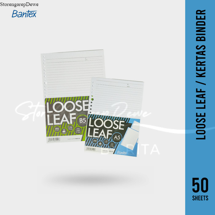 

BANTEX LOOSE LEAF 50 SHEET 80 GSM/ KERTAS BINDER 50 LEMBAR
