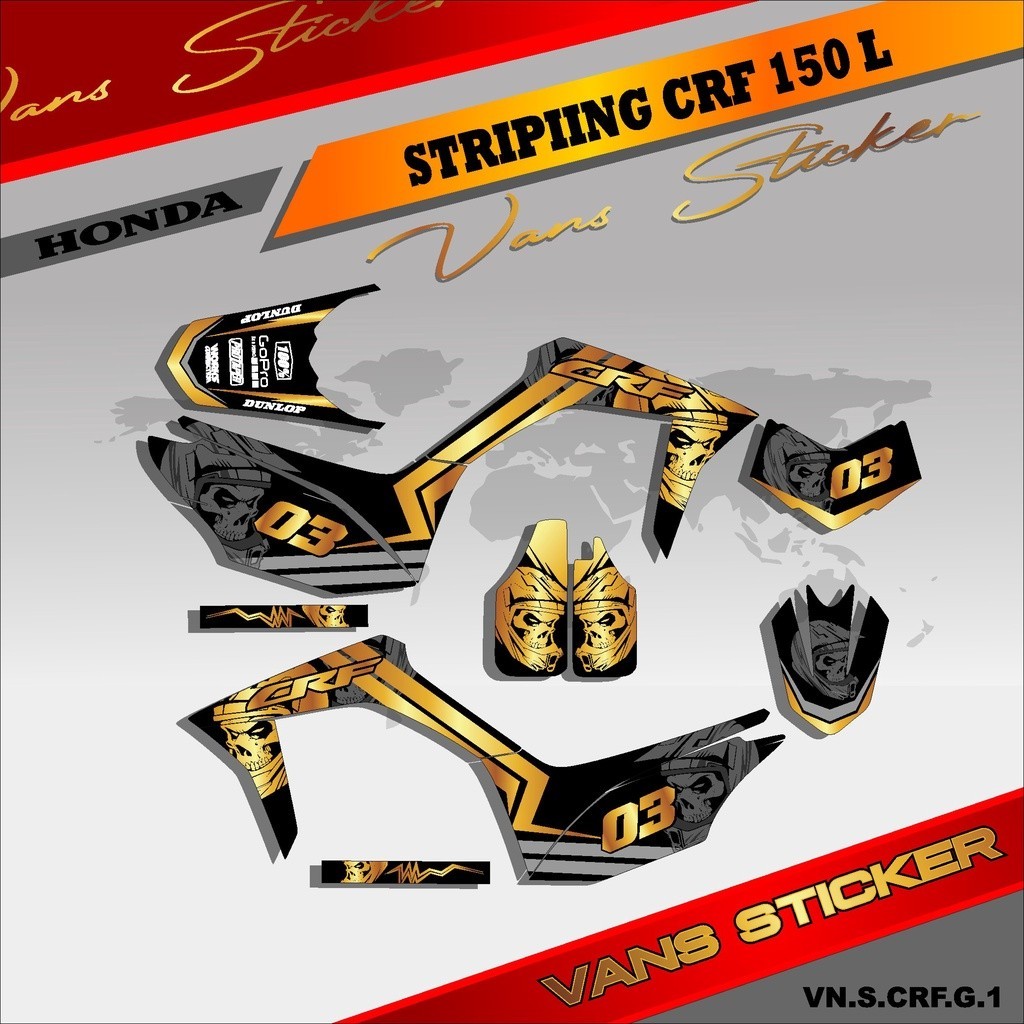 Sticker Striping CRF 150L-lis sticker variasi motor crf 150L desain supermoto