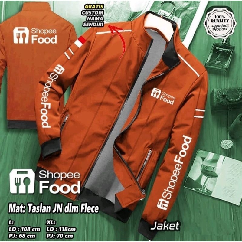 Jaket Shp Food driver - Jaket Driver custom sablon satuan free nama - Jaket Bolak Balik