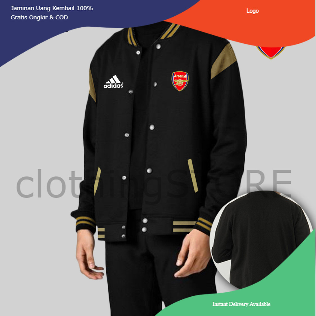 JAKET BASEBALL ARSENAL TERBARU / JAKET BOLA KEREN / BISA REQUEST CUSTOM SABLON