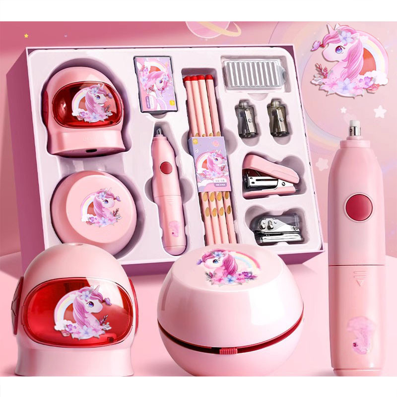 

LOOOOPY Electric Stationery Set / Set Alat Tulis Elektronik Rautan Penghapus Vacuum Pencil 11 In