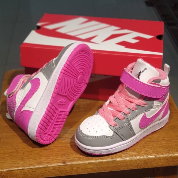 Terlaris ✨ -Sepatu Nike Jordan abu pink Grade  sepatu anak perempuan