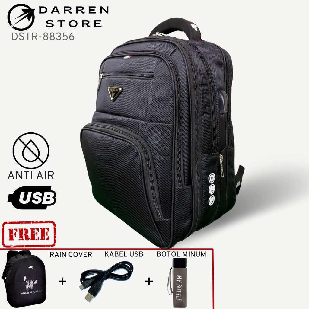 TAS RANSEL LAPTOP POLO MILANO 88356 - RANSEL MURAH PRIA Tas Pria FITUR USB TAS RANSEL KEREN