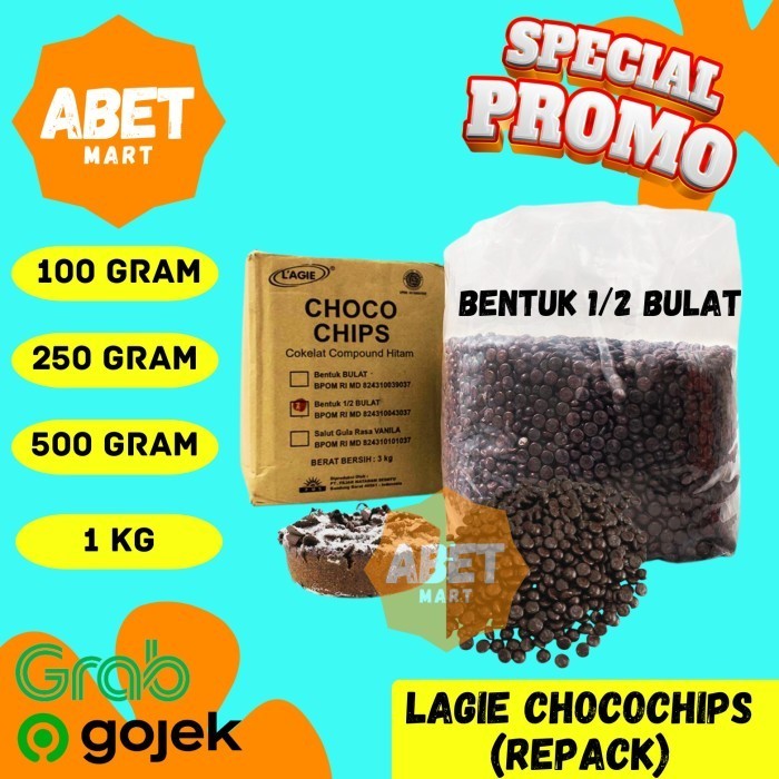 

Lagie Chocochips 1/2 Bulat Repack 100Gr 250Gr 500Gr 1Kg Gr