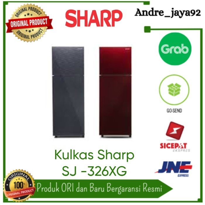 Kulkas Sharp 2 Pintu low watt SJ-326XG-MR/SJ326XG