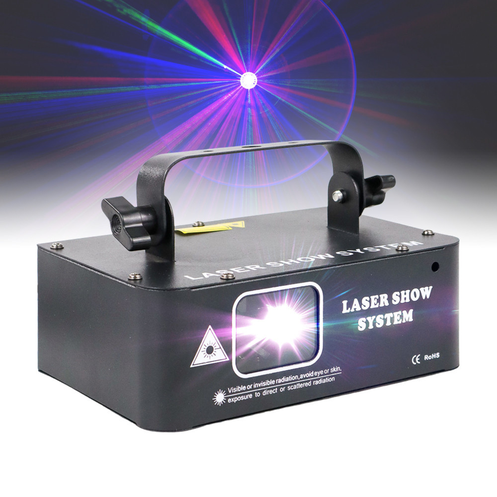 Lampu Proyektor Laser RGB Disco Single Head DMX512 500m 14W / Lampu Panggung Disco
