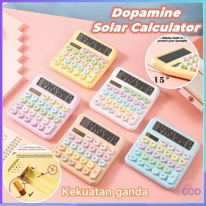 

【COD】Macaron Kalkulator Tenaga Surya Layar LED Besar Keyboard Mekanik Kalkulator Hemat Energi Portabel Auto Shut Off Hitung Kalkulator 12-Digit