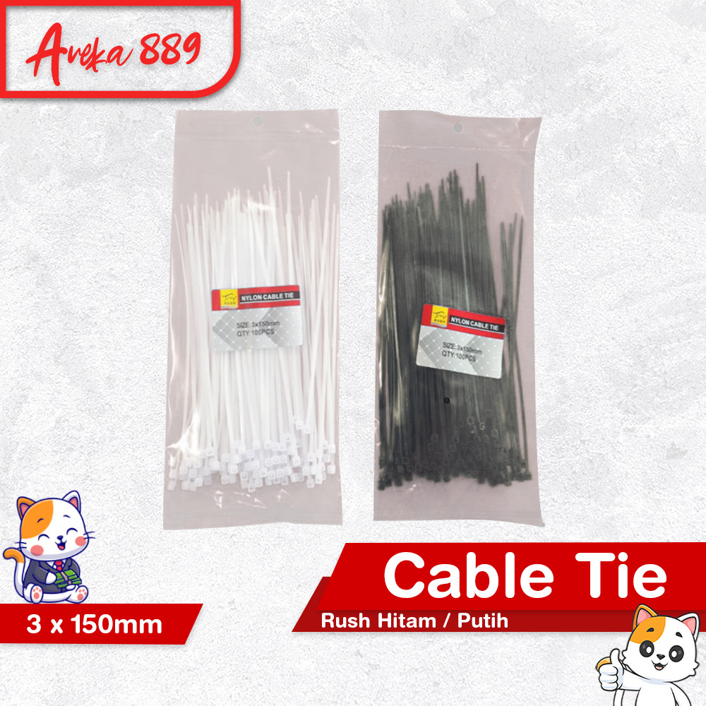 

Kabel Ties Putih - Cable Tie Hitam 150 mm 100 pcs / Cable Tie / Kabel Tie