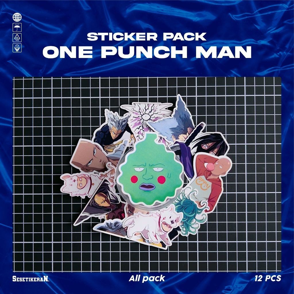 

COD✨ Sesetikeran Pack Anime One Punch Man Lucu Sticker Cute Keren Untuk Koper Laptop Skateboard