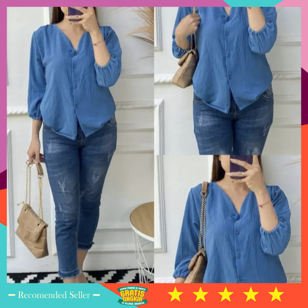 Baju Top Atasan Wanita Murah Korean Style Kekinian Modis Modern / Atasan Wanita Tranding - Zora Top 