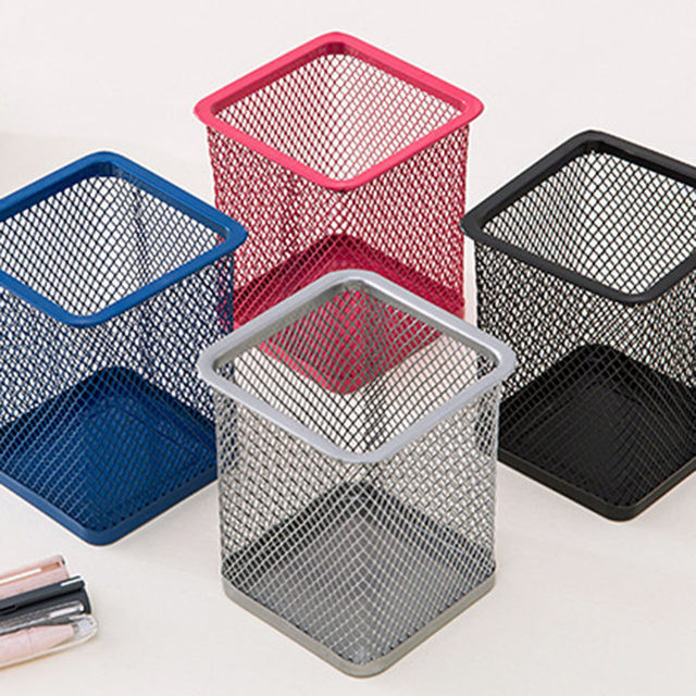 

Tempat Pulpen / Pensil Alat Tulis Besi Jaring Pen Holder Meja Desk Organizer Kotak Pensil (1PCS)