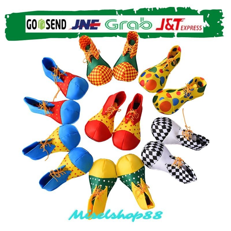 Sepatu badut dewasa motif terlengkap lucu clown shoes lucu berkualitas | sepatu badut dewasa | sepat