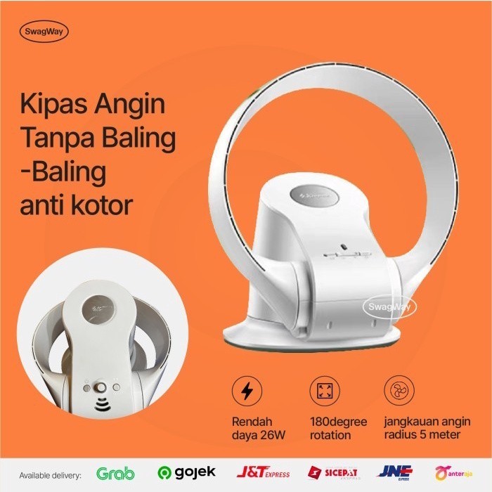 Promo Kipas Angin Bladeless Fan Portable Standing Ac Tanpa Baling-Baling