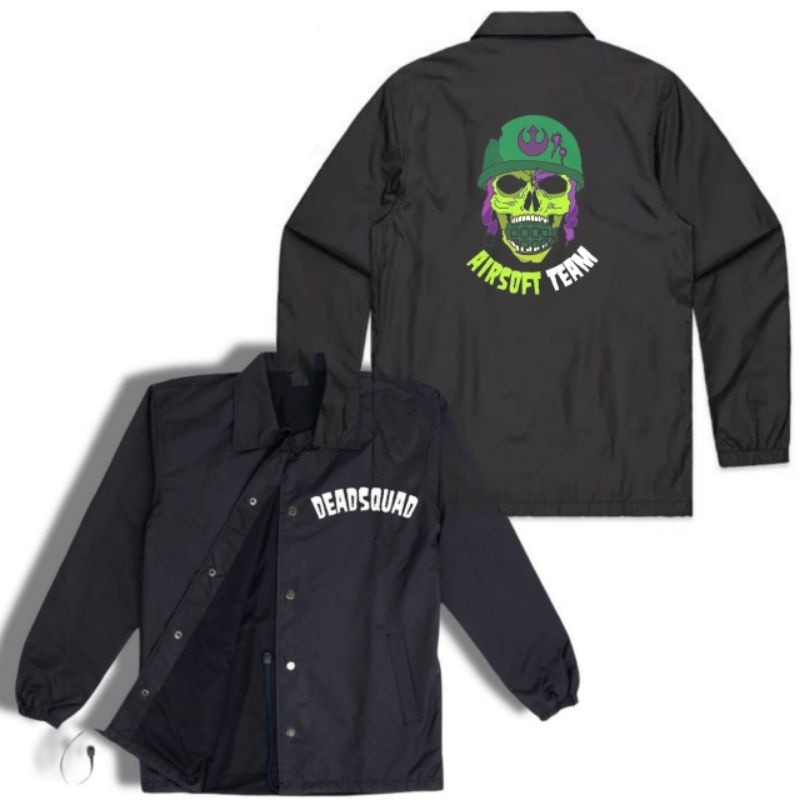 Coach jaket DEADSQUAD jacket BAND MUSIK ROCK vintage windbreakers parasut waterproof taslan polos hi
