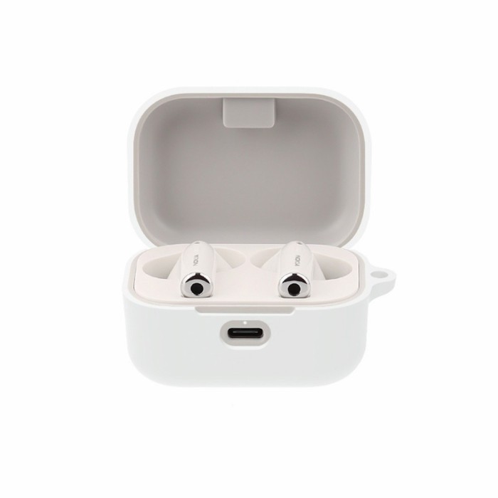 Case Casing Silicone Protective Nokia TWS Earphone E3500 + Carabiner - White
