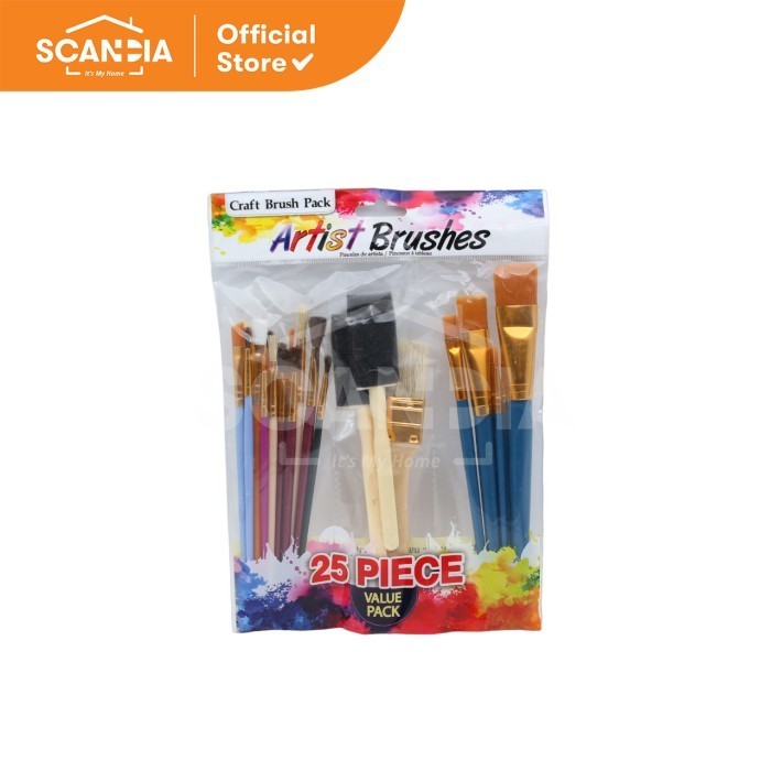 

SCANDIA Alat Lukis Artist Brush Value Pack 25 Pcs Nude (QA0308)