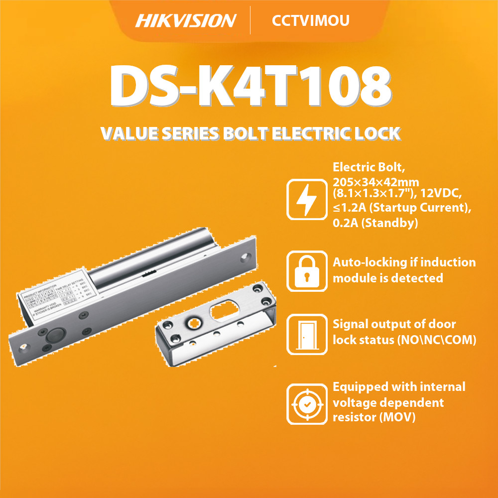 HIKVISION DS-K4T108 VALUE SERIES BOLT ELECTRIC LOCK