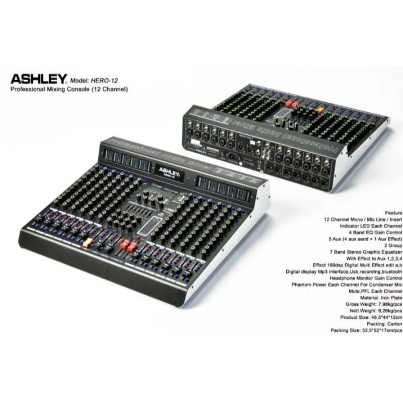 MIXER AUDIO ASHLEY HERO 12 Mixer Ashley Hero 12 Channel