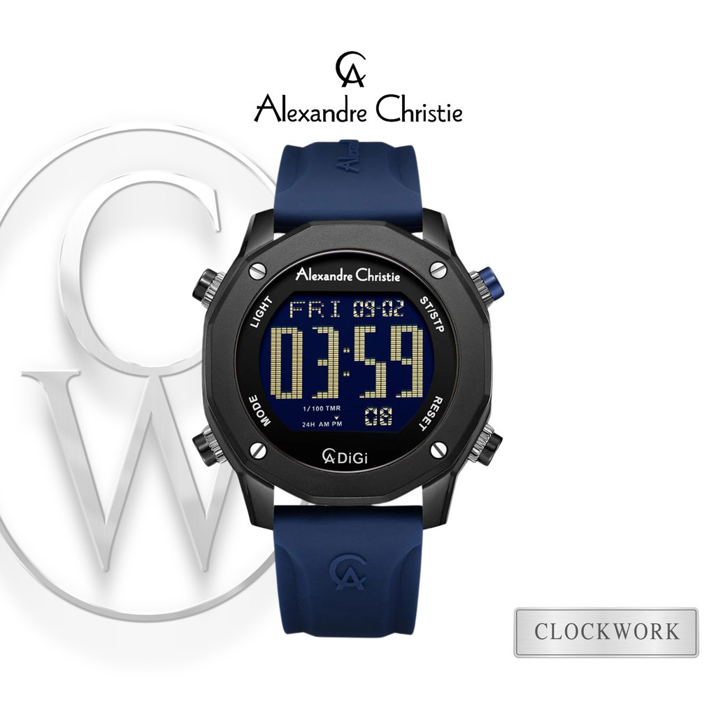 Jam Tangan Pria Alexandre Christie AC 9377 MHRIPBABU Karet Digital