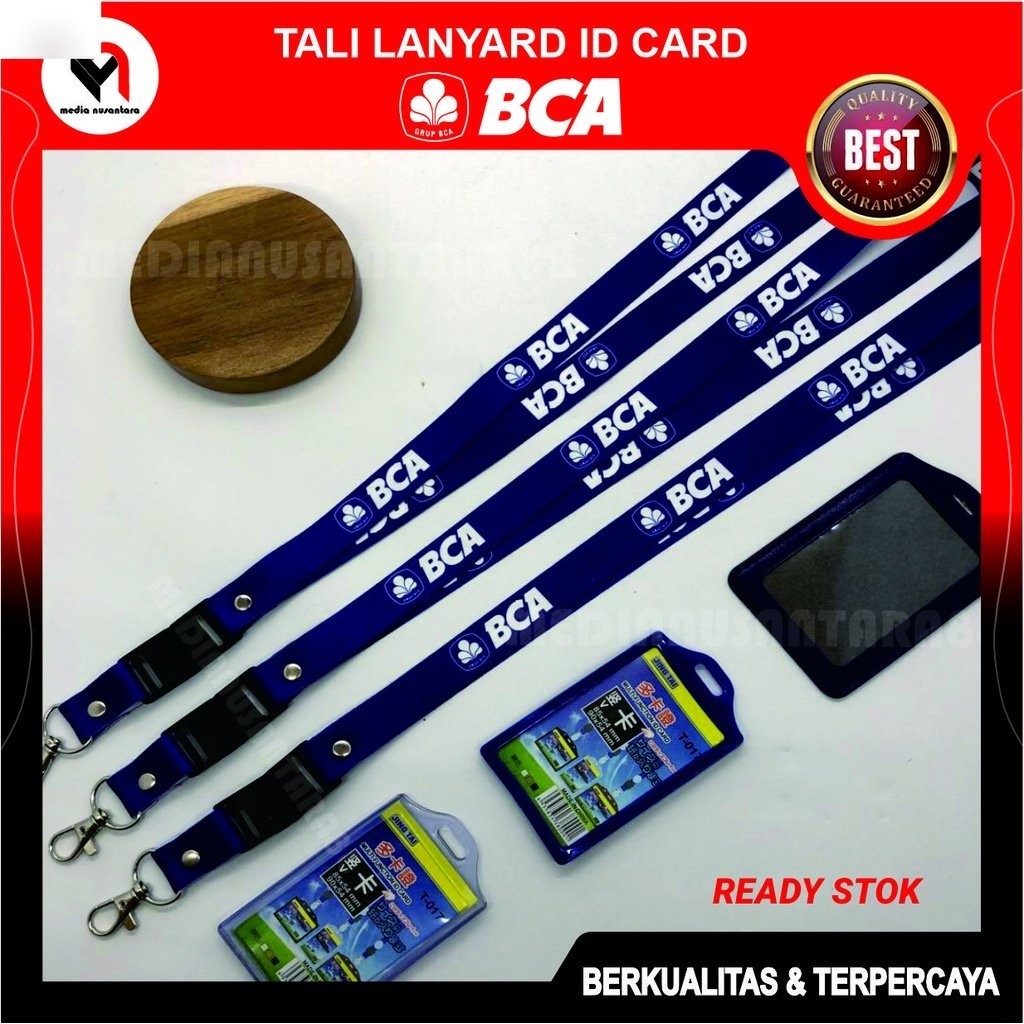 

Tali Lanyard Bank BCA ID Card Holder Printing Full Colour Berkualitas HANDPHONE