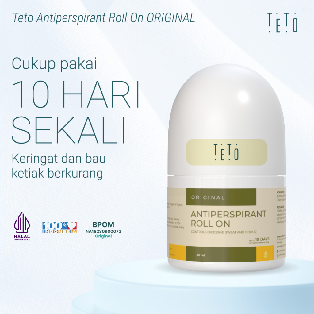 TETO - Antiperspirant 30ml yang mengurangi keringat & bau hingga 10 Hari - Original