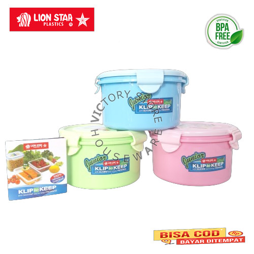 LION STAR Lunch Box Klip To Keep Serbaguna Kotak Makan Anak Bulat 750Ml