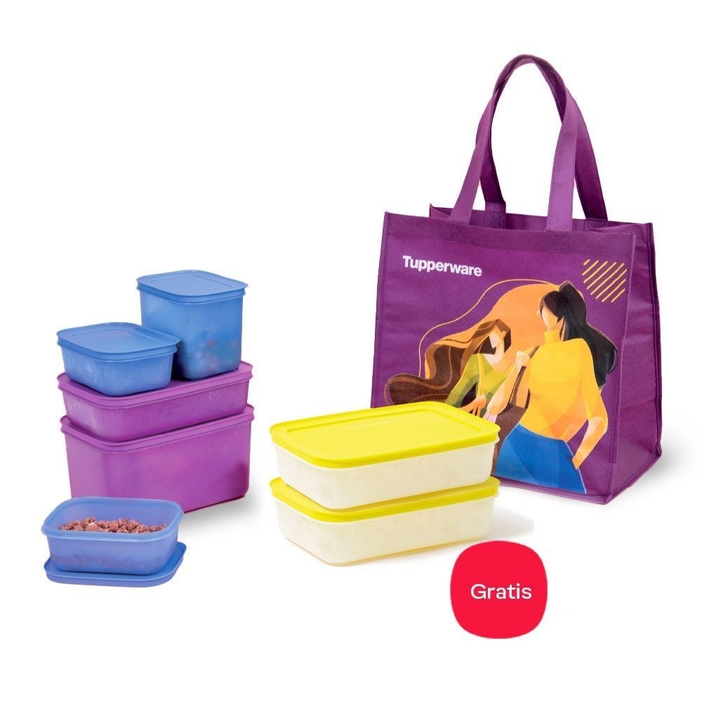 Tupperware Frozy Cozy Colorful Set Free 2pcs Frozy Cozy Low 1L