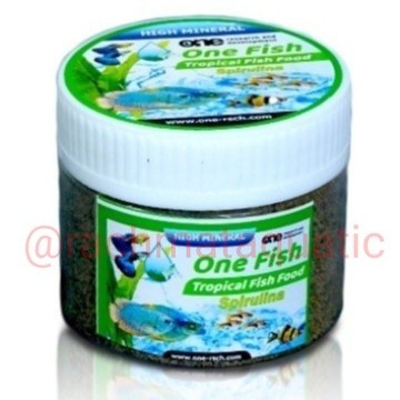 One Fish spirulina green. Pakan ikan halus. Pelet Top premium