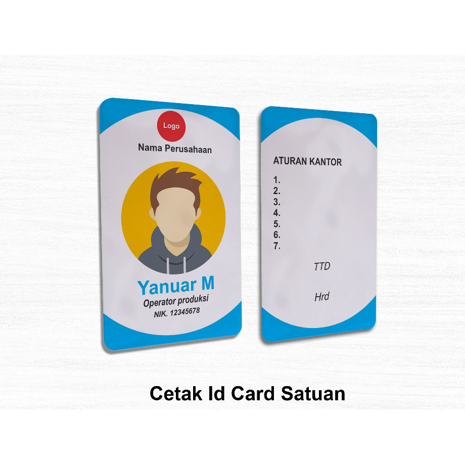 

Print Cetak Kartu Id Card 2 Sisi Cetak Kartu Kantor Komunitas Anti Air Anti Luntur