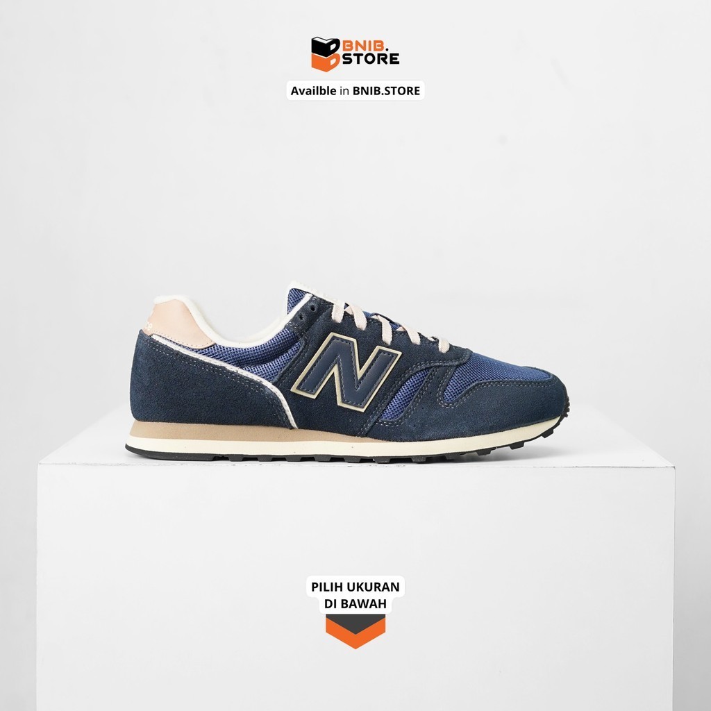 Sepatu Sneaker Pria NB 373 Navy Original