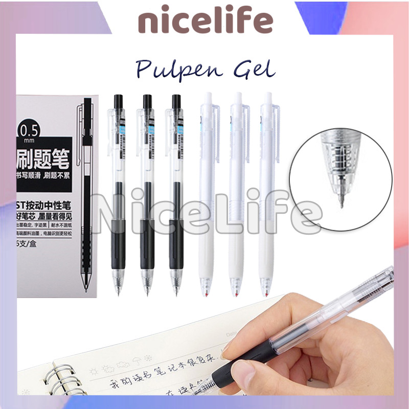 

Pulpen Gel Ink 0.5Mm Standar / Gel Pen Penulisan Halus Pulpen / Alat Tulis Kantor Sekolah / Pena Mekanik Cetekan