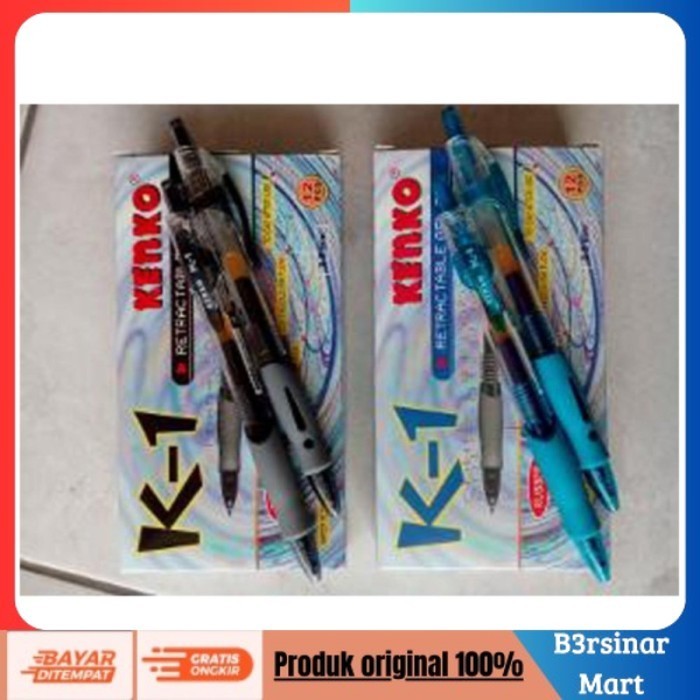 

[[KUALITAS TERBAIK]] Pulpen k1 kenko 0.5 hitam 1pak isi 12pc Hitam COD