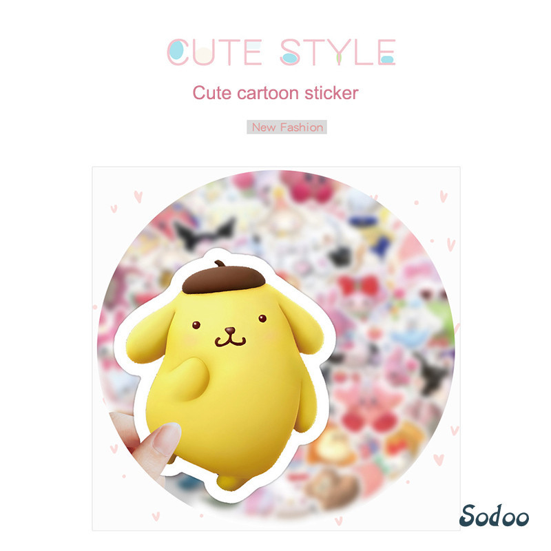 

Stiker Sanrio, Lucu Stiker Kartun 3D Stiker, Tahan Air Gelas Air - SO