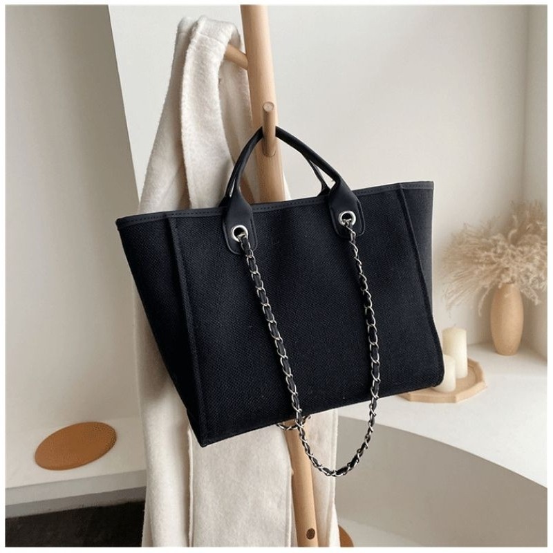 NOBRAND AUDREY CANVAS CHAIN TOTE BAG