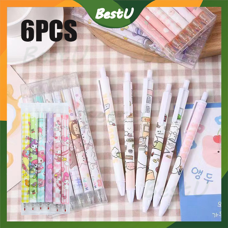 

Pulpen Gel Lucu/Set Pulpen Gel 6 Pcs/pena gel mekanik pola lucu-（0,5mm hitam）/6PCS pen gel pulpen Mekanik/Set Pen Gel Mekanik Motif Cartoon/Pulpen Gel Motif