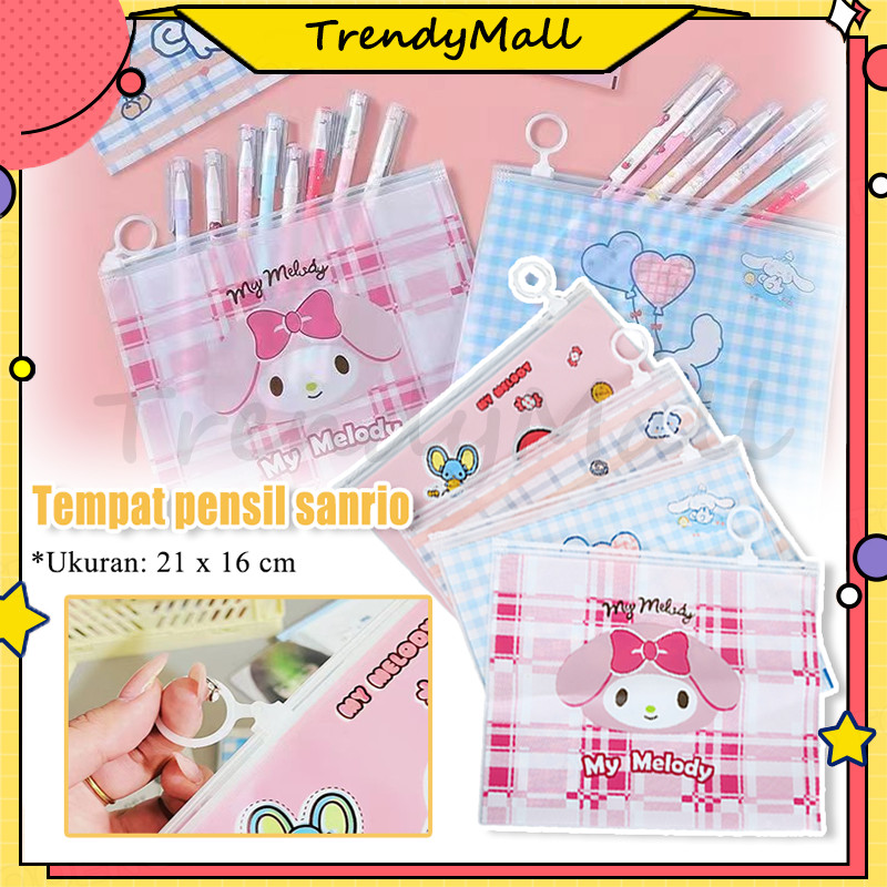 

pouch zipper motif sanrio/Pouch alat tulis transparant karakter sanrio/pouch zip lock kotak multifungsi serbaguna motif sanrio/zipper bag organizer motif sanrio