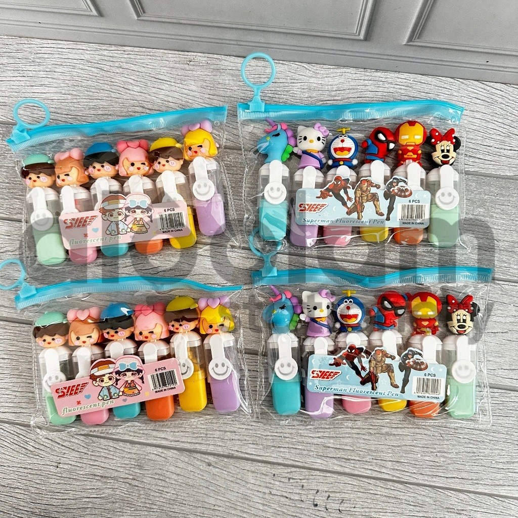 

SATU SET ( 6 PCS ) Stabilo Pastel Karakter Boneka Lucu