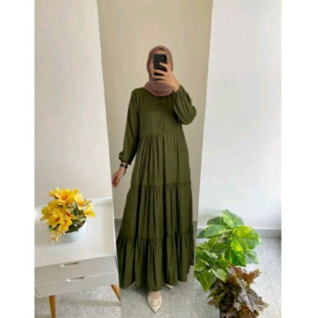 Gamis ld 130 hanum dress jumbo rayon polos kualitas premium//BAJU WANITA MODEL BARU / MURAH PROMO