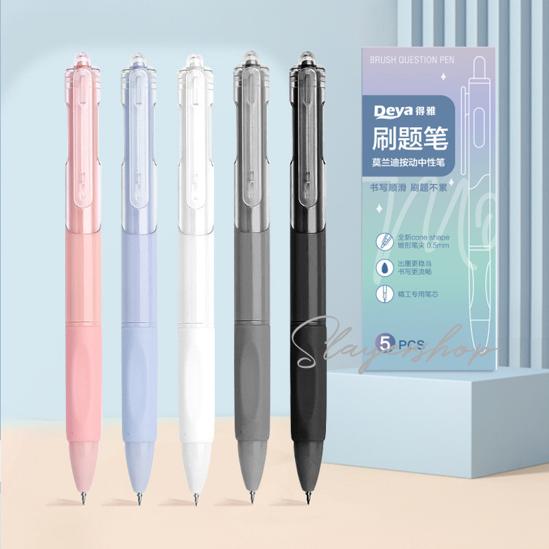 

5pcs Pulpens Gel 0.5mm Pena Aesthetic Broken White Pen Korean Creamy Pen