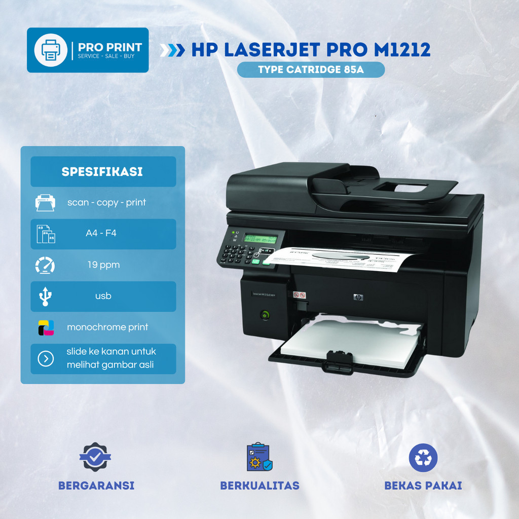 Printer Hitam putih Hp Laserjet M1212 - kertas a4 f4 printer multifungsi