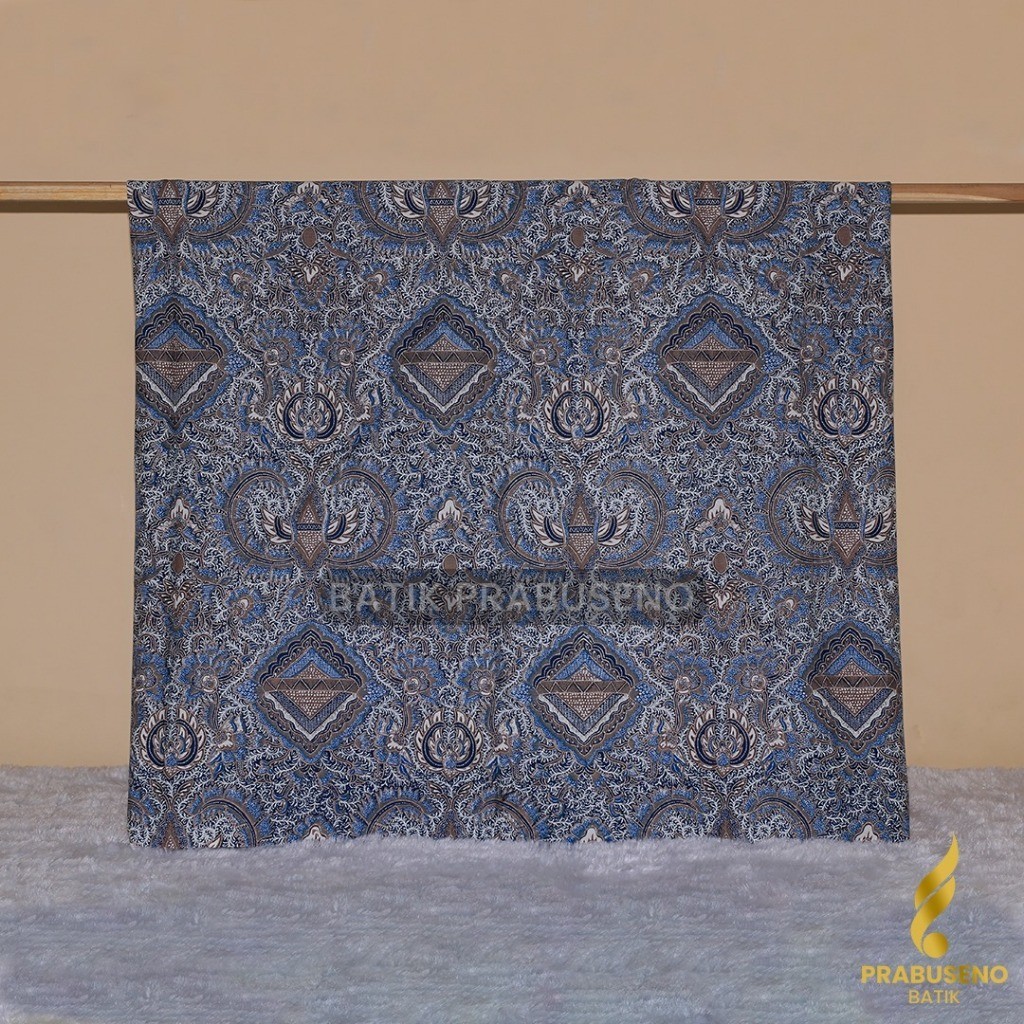 GURDO BIRU PRABUSENO Kain Bahan Batik Solo Katun Premium Modern Warna Meteran Print Printing Motif E
